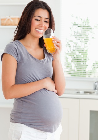 Pregnant Woman Drinking Juice