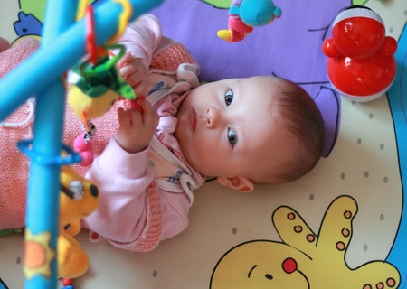 Newborn Baby Week 5 Play Gym