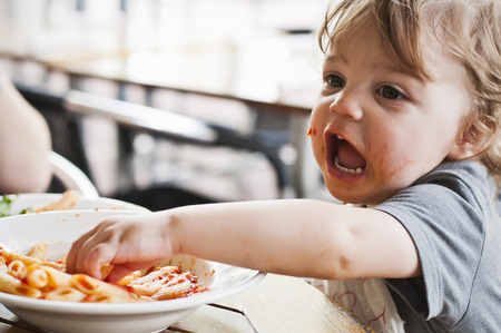 Baby Eating Pasta
